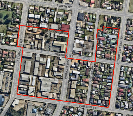 An aerial view of a city

Description automatically generated