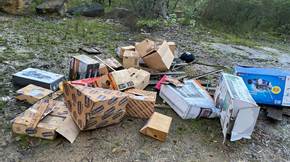 A pile of cardboard boxes

Description automatically generated with medium confidence