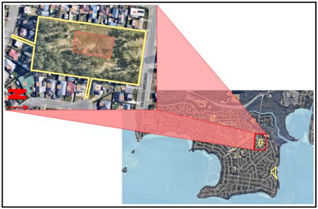 A map of a land with a red triangle

Description automatically generated