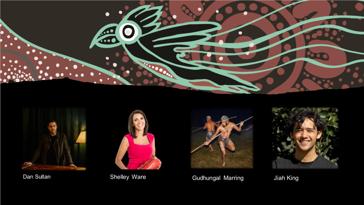 A group of people with a bird

Description automatically generated