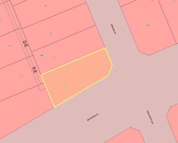 A map of land with yellow rectangles

Description automatically generated